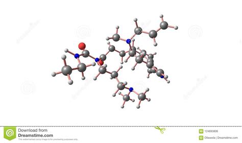Estructura Molecular De Cabergoline Aislada En Blanco Stock De Ilustración Ilustración De