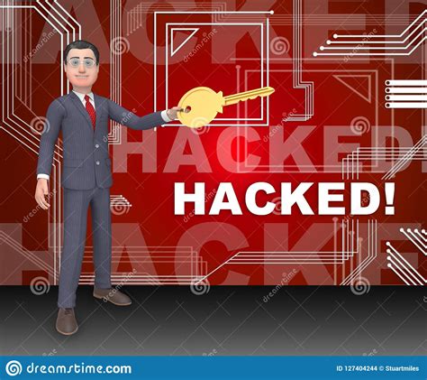 Website Hacked Cyber Security Alert 3d Illustration Stock Illustration ...