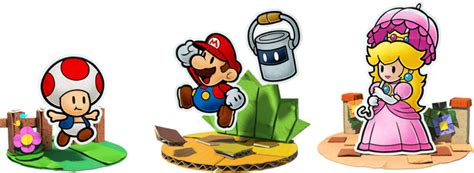 Paper Mario Color Splash Peach Mario Toad Nintenfan
