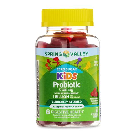Spring Valley Zero Sugar Kids 1 Billion Cfu Probiotic Gummy 60