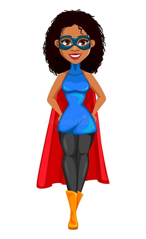 Super African American Woman Superhero Stock Vector Illustration Of