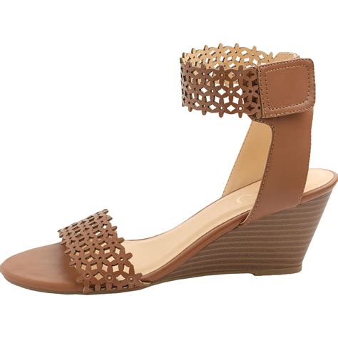 XOXO Womens Sadler Brown Wedge Sandals Shoes 8 5 Medium B M BHFO 9177