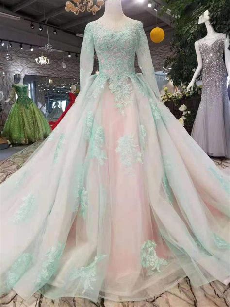 Check out our light pink wedding dress selection for the very best in unique or custom, handmade pieces from our dresses shops. Light Blue and Pink Simple Wedding Dress in 2020 | Dresses ...