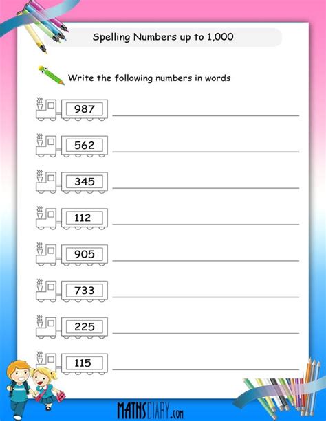 Spelling Numbers 1 To 1000 Worksheet