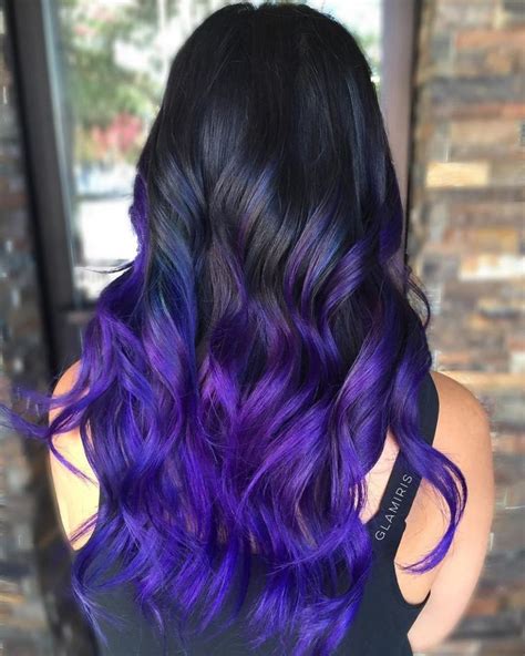 20 Ways To Wear Violet Hair Purple Ombre Hair Blue Ombre Hair Black