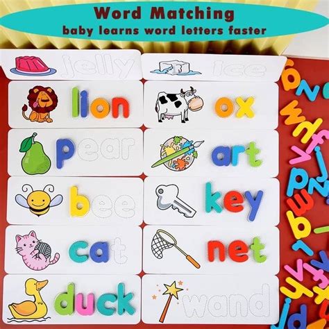 Learning Children Jigsaw Letter Montessori Spell Word Game Wooden