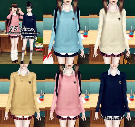 Js Sims 3 Japanese School Uniform Set Move To Js