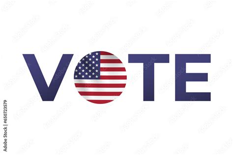 Usa Vote 2024 Text Design With Flag Election Day Usa President Voting