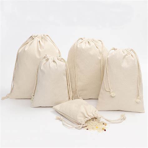 Wholesale Natural Cotton Linen Reusable Drawstring Bag For Foodjute