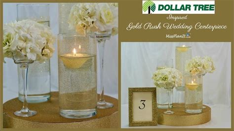 Diy Tall Gold Rush Elegant Wedding Centerpiece Dollar Tree Projects