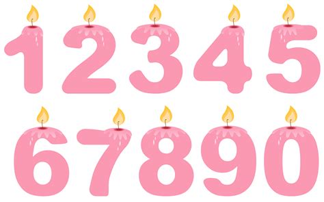 Transparent Numbers Birthday Candles Pink Png Clipart Gallery