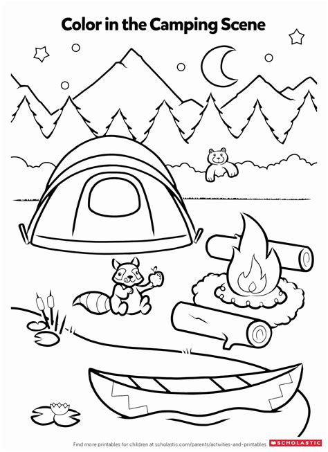 Colouring Worksheets Preschool In 2020 Camping Coloring Pages