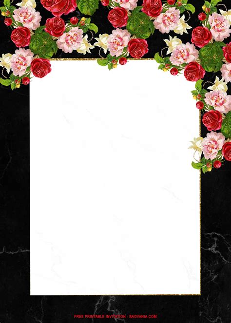 Free Printable Fancy Floral Wedding Invitation