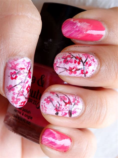 Easy Cherry Blossom Nail Art Step By Step Tutorial Deck And Dine