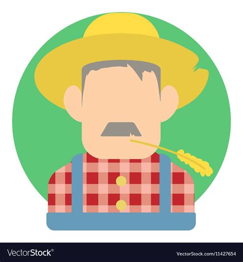 Avatar Male Farmer Icon Flat Style Royalty Free Vector Image
