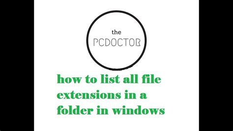 How To List All File Extensions In A Folder In Windows