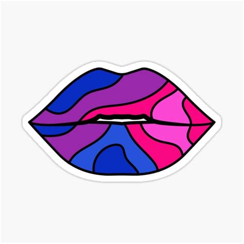 bisexual lips bi pride sticker by bisexualflag redbubble