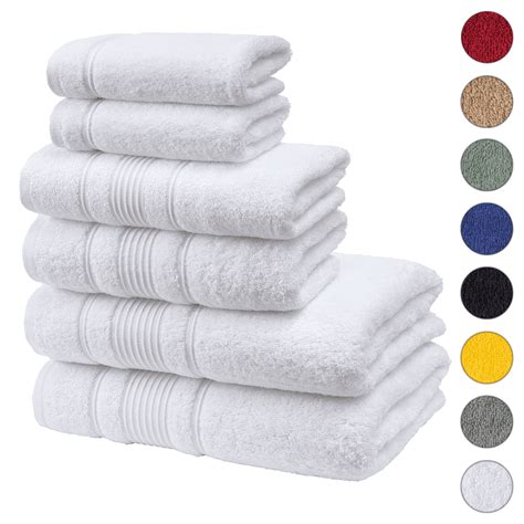 Qute Home Spa And Hotel Towels 6 Piece Towel Set 2 Bath Towels 2 Hand