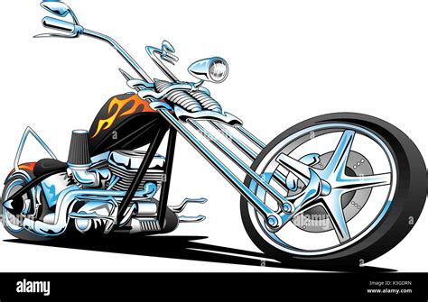 Custom American Chopper Motorcycle Stock Vector Art And Illustration
