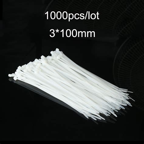 Wholesales 1000 PCS 4 Inch 100mm X 3mm White Cable Wire Zip Ties Self