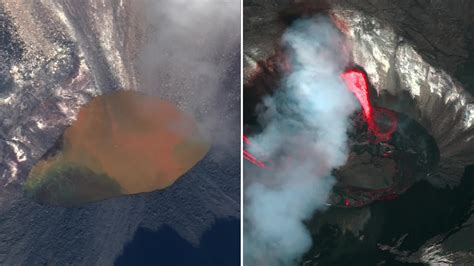 Before And After Photos Show Changes To Caldera At Hawaiis Kilauea