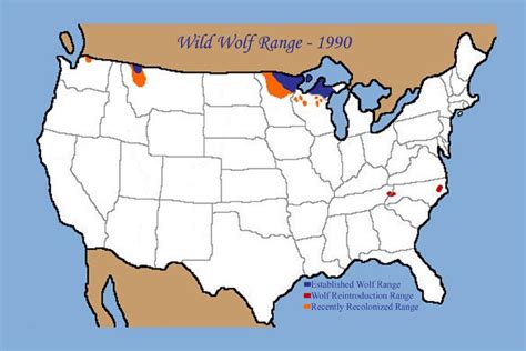 Gray Wolf Range In 1990 Compare To 1974 Map Note Nc And Tn