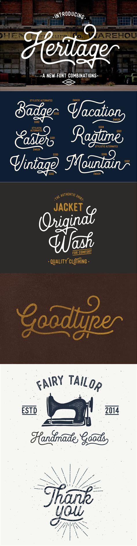 Heritage Font Combinations Font Combinations Logo Fonts Vintage My