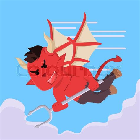 Devil Flying Illustration Design Stock Vector Colourbox