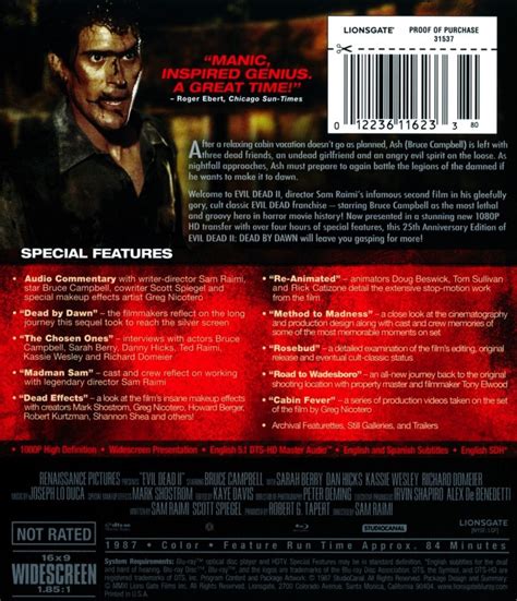 Evil Dead 2 Blu Ray Fílmico
