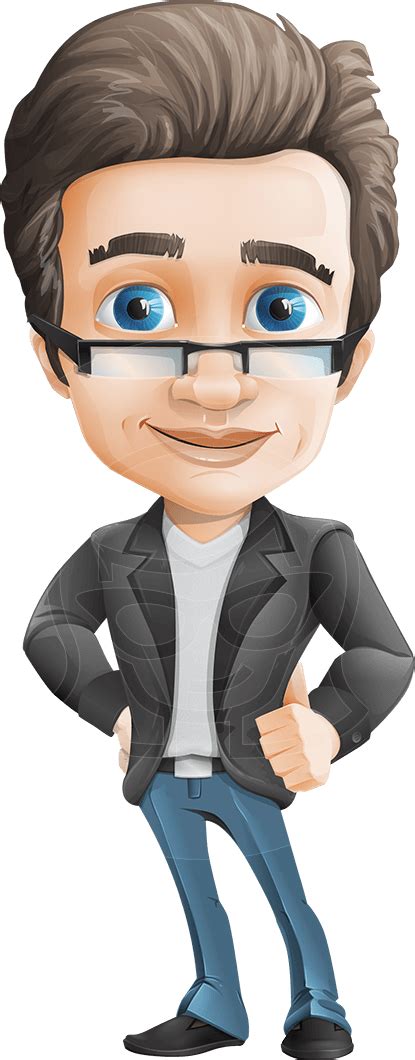 Smart Businessman Vector Character With Glasses Comes