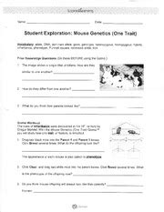 Write the results of each experiment in your notes. Mouse Genetics (One Trait) Gizmo _ ExploreLearning.pdf - 3 ...