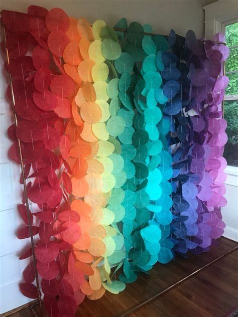 This Gorgeous Rainbow Spectrum Paper Garland Backdrop Would Be A