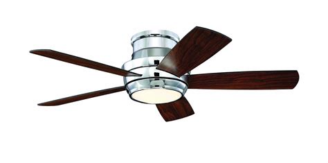 Craftmade Tmph44ch5 Tempo Hugger 44 Ceiling Fan In Chrome With Walnut