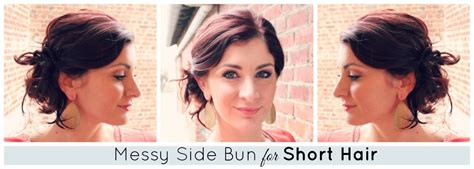 As your hair on top is quite long, the sides should be noticeably short. Messy side bun for short hair - YouTube