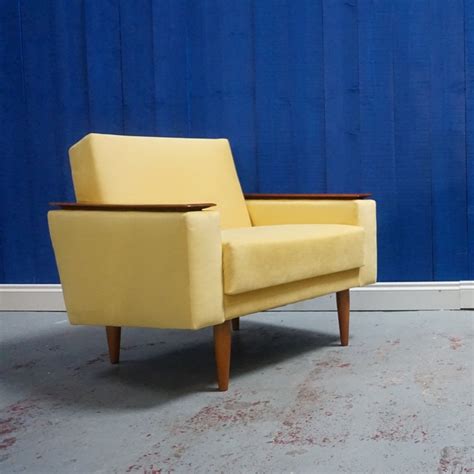 Mid Century Danish Lounge Club Chair In Yellow 94477