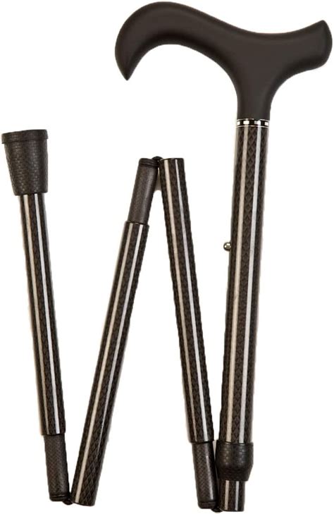 Black Diamond Carbon Fibre Folding Adjustable Walking Stick With Soft