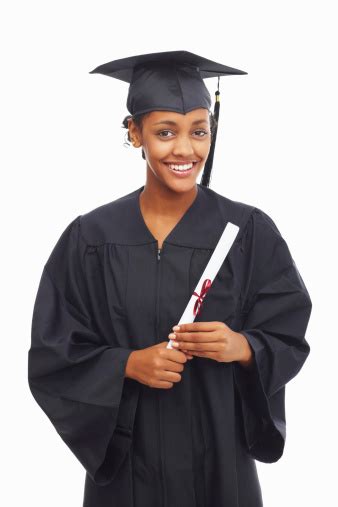 Smiling African American Student Holding A Graduation Certificate Stock