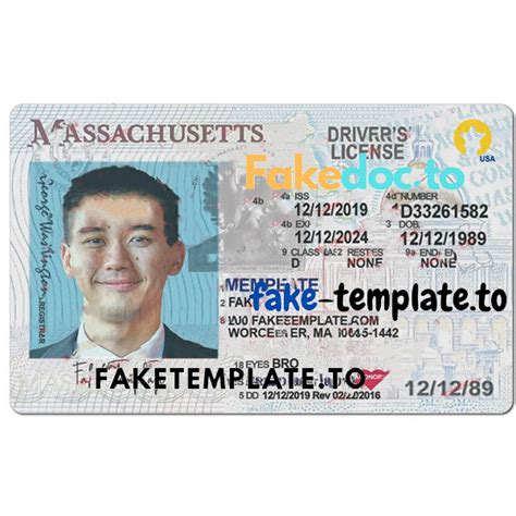 Massachusetts Drivers License Template New Fake Templateto
