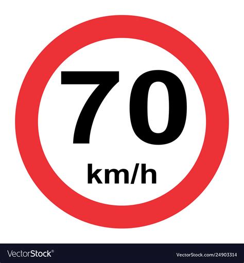 Traffic Sign Speed Limit 70 Royalty Free Vector Image