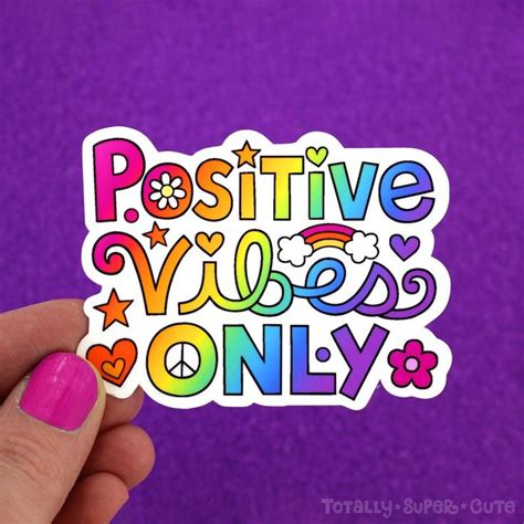 Positive Vibes Only Vinyl Decal Sticker Laptop Decal T Etsy