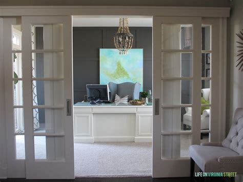 Home Office Makeover Reveal Home Work Sliding French Doors Home