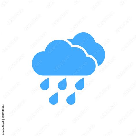 Rain Icon In Trendy Flat Style Isolated On Grey Background Cloud Rain