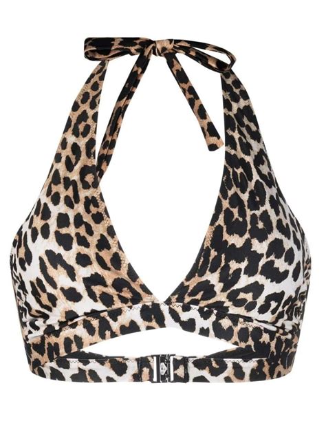 Leopard Print Bikini Top Ganni Ss22