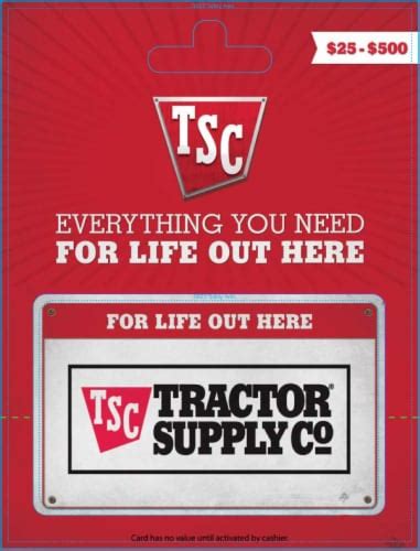 Tractor Supply Company 25 500 Gift Card Activate And Add Value