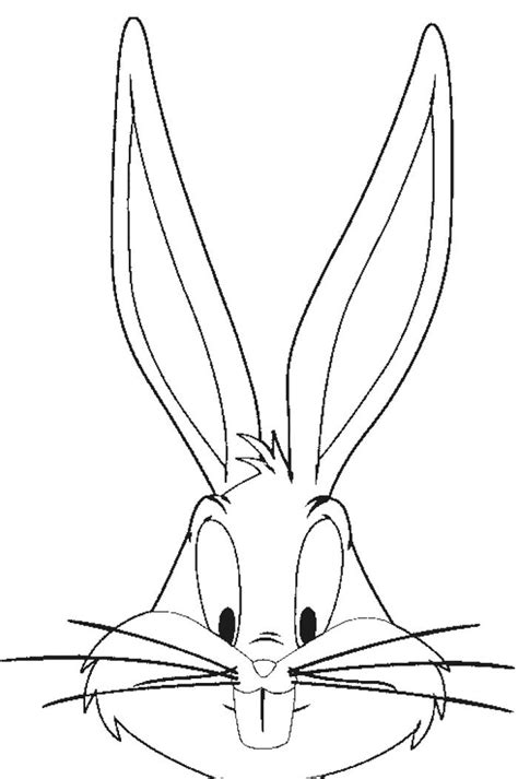 Draw the outlines of the head. Face Bugs Bunny Coloring Page | Art inspiration ...