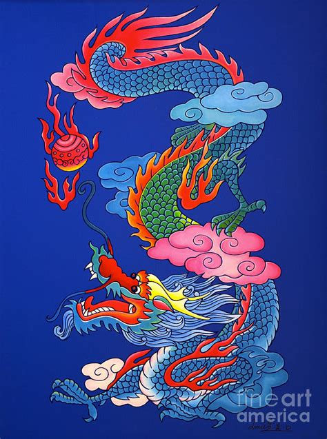 Fireball Dragon Painting By Mei Drucker