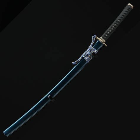 Handmade Spring Steel Blue Blade Real Japanese Katana Samurai Sword