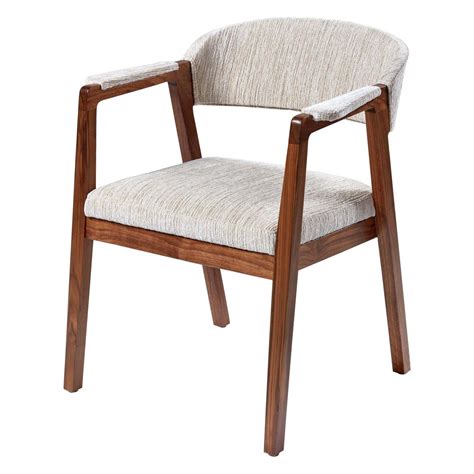 Calisto Armchair Sleek Armed Dining Chair In Solid Walnut Wood For