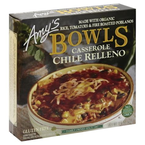 Amys Frozen Bowls Chile Relleno Casserole Gluten Free Non Gmo 9