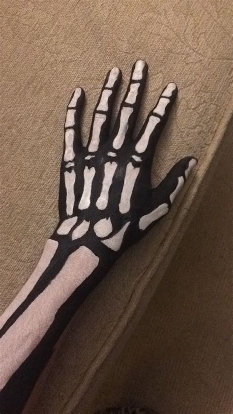Skeleton Arm Body Art Halloween Disfraz Dia De Muertos Pintura De